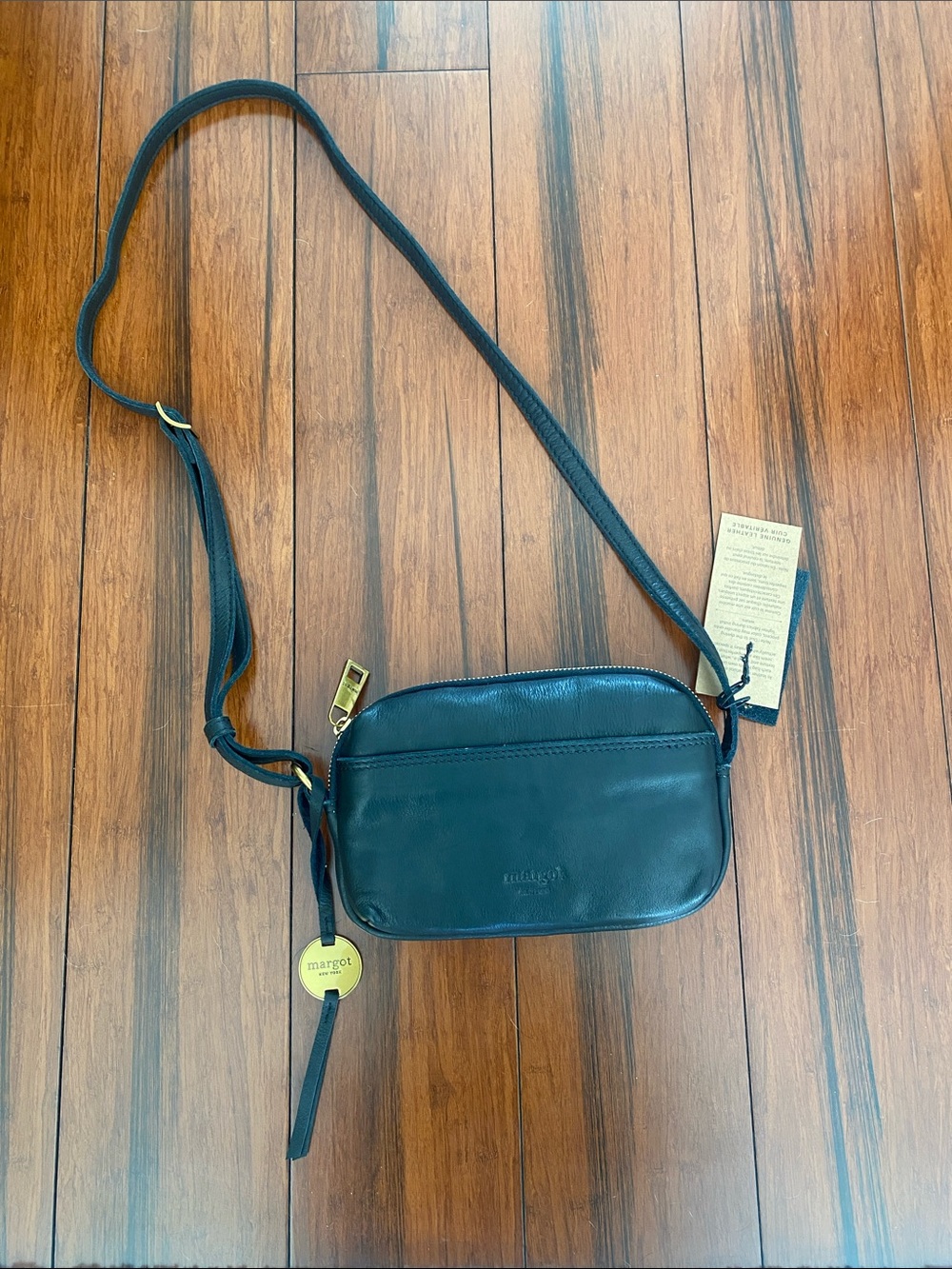 Margot Black Leather Crossbody Messenger Bag Ryan Phone CB